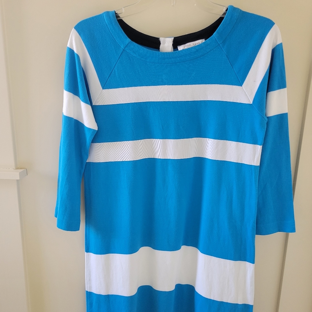 Blue and white striped tunic